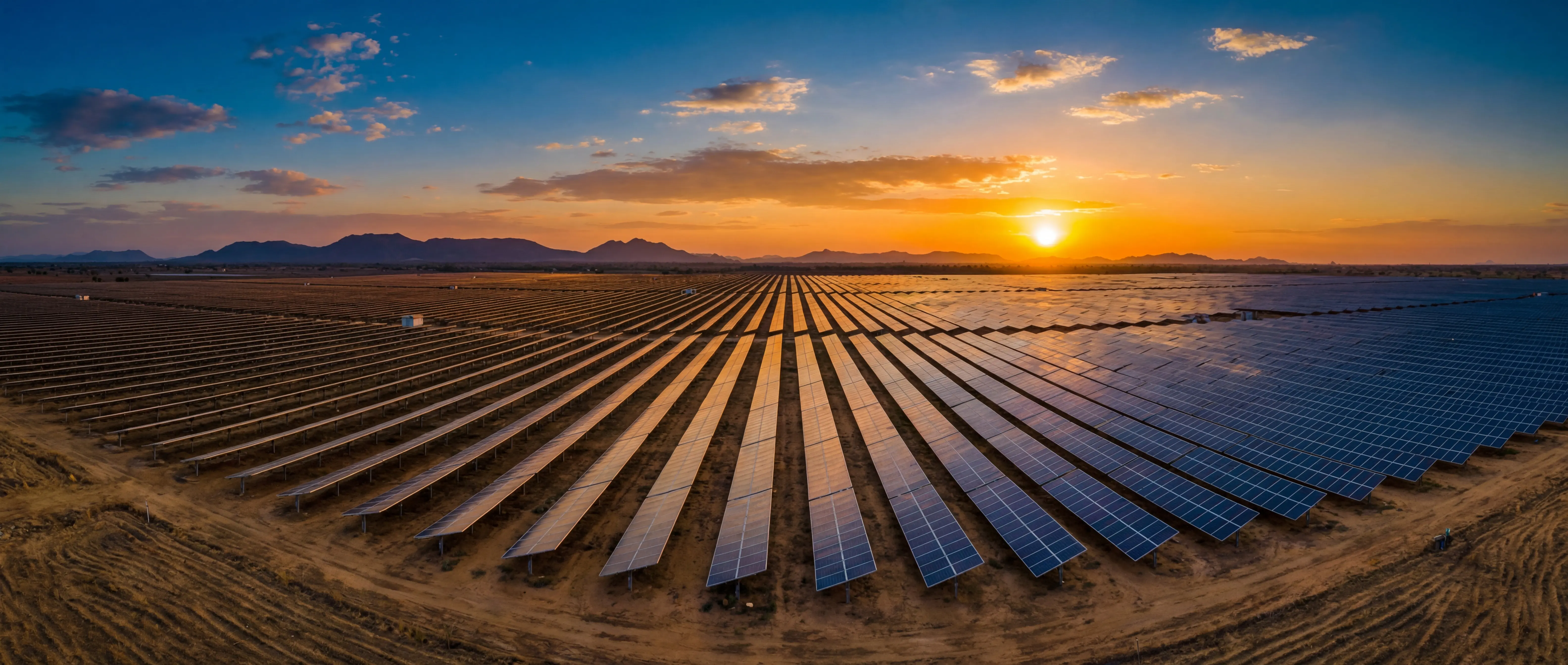 Solar farm aerial view