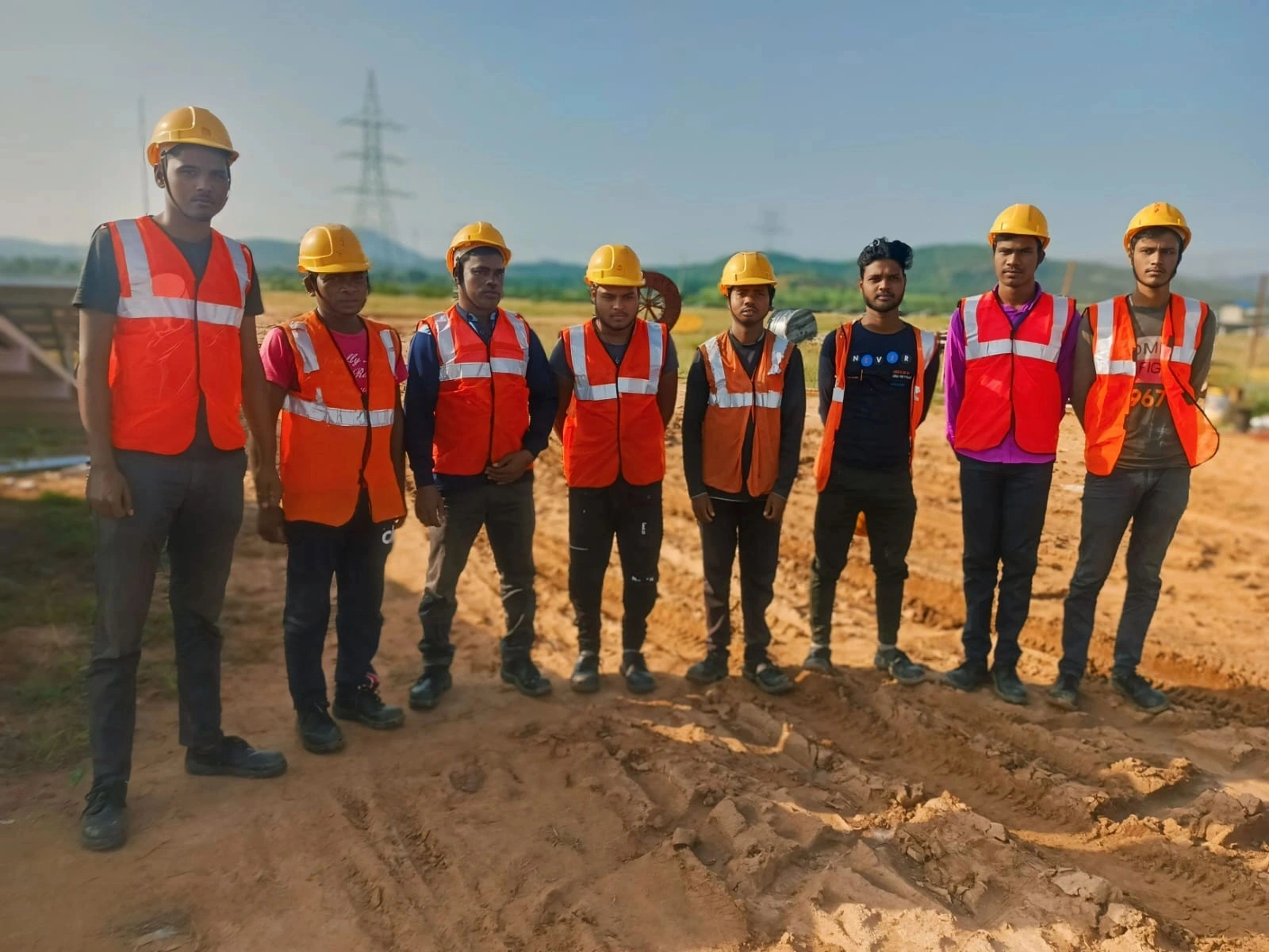 Solar installation team on site